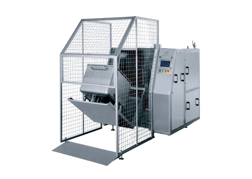 Meat food industry trolley cleaning machine