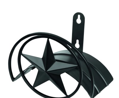 Star wall mount hose hanger by reel hose storage at feet farm