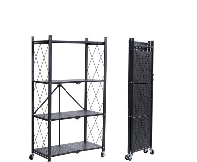 4 Tier Foldable Storage Shelf with Wheels FS-4