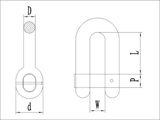 Type D End Anchor Shackle Diagram: Type D End Anchor Shackle Diagram: