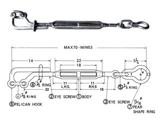 Rigging Hardware Galvanized  Forging Frame Hook Turn Buckles -sinostar marine equipment (6)