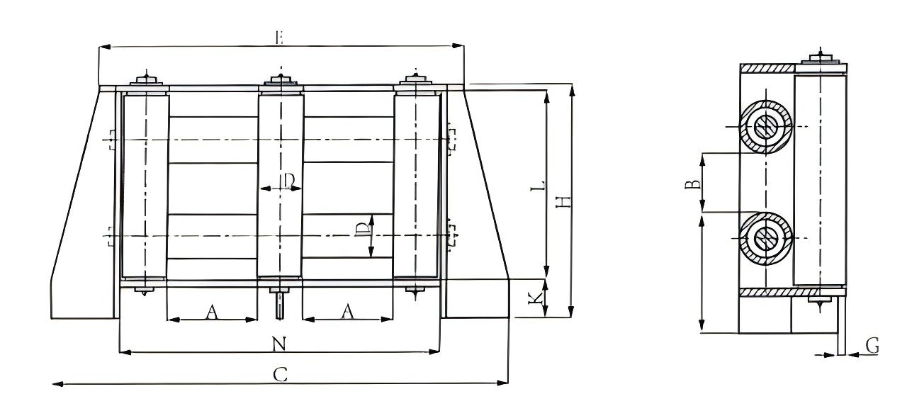 Drawings of German Standard Four-Roller Fairlead Drawings of German Standard Four-Roller Fairlead