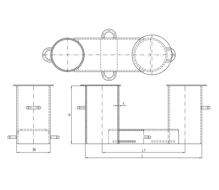 Double-Bitt Mooring Bollard Diagram Double-Bitt Mooring Bollard Diagram
