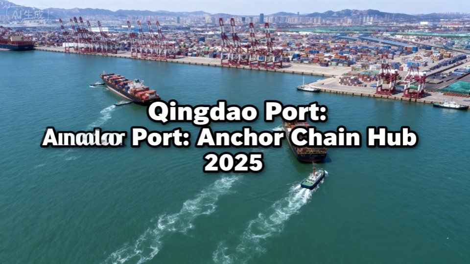 jimeng-2025-09-25-5647-编辑图1，在图片中心添加文字“Qingdao Port_ Anchor Chain hub