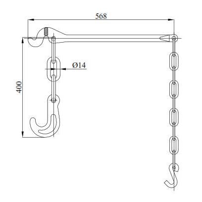Drawing of Lashing Chain Tensioner 11MM: Drawing of Lashing Chain Tensioner 11MM: