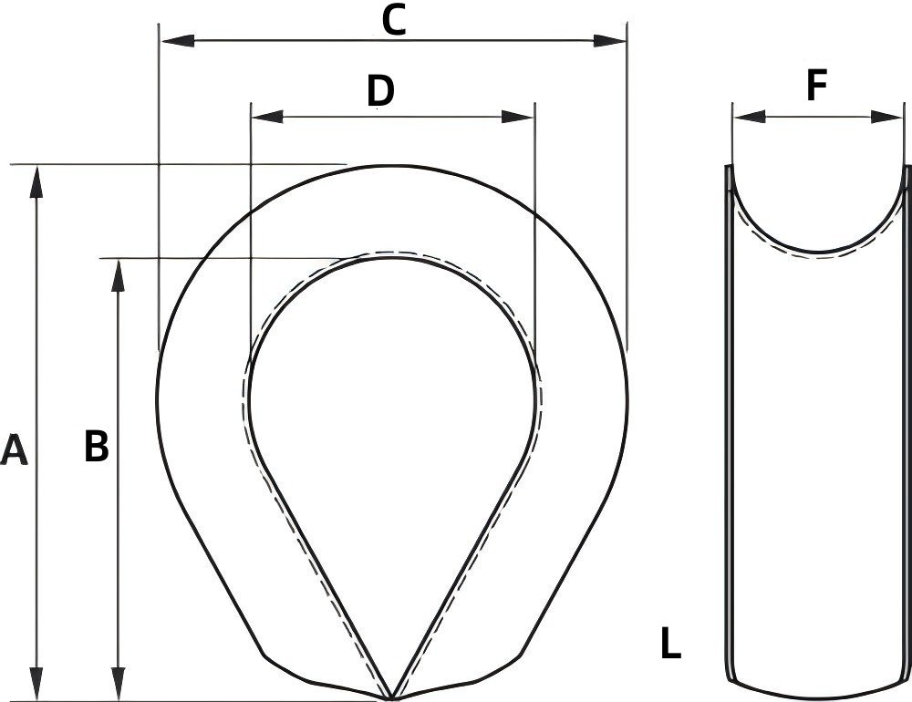 Drawings of Rope K3 Thimble HDG: Drawings of Rope K3 Thimble HDG: