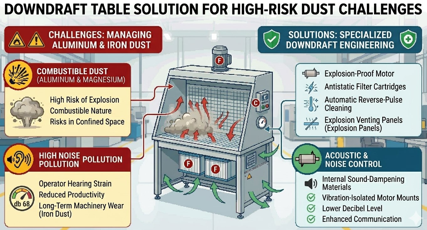 downdraft table solution for challenges