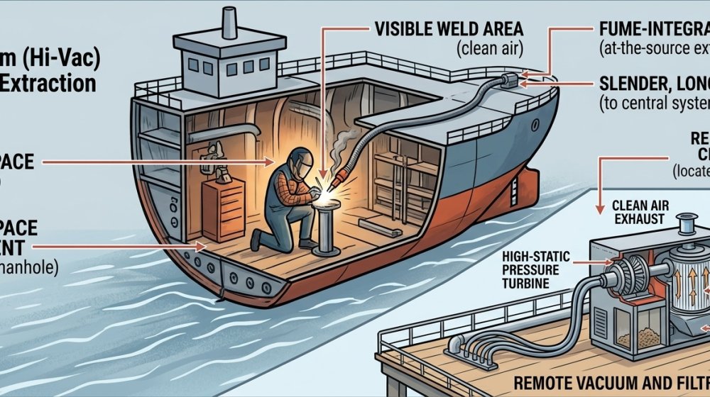 Shipbuilding: On-torch Fume Extractor