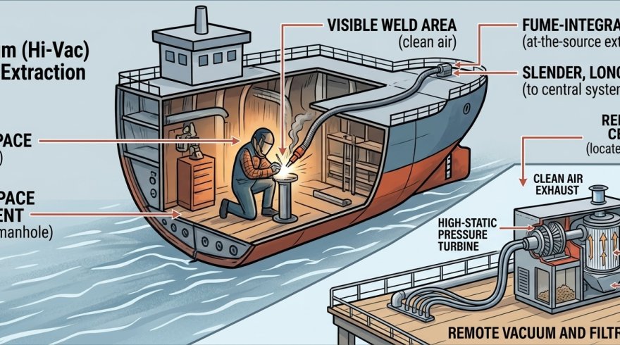 Shipbuilding: On-torch Fume Extractor