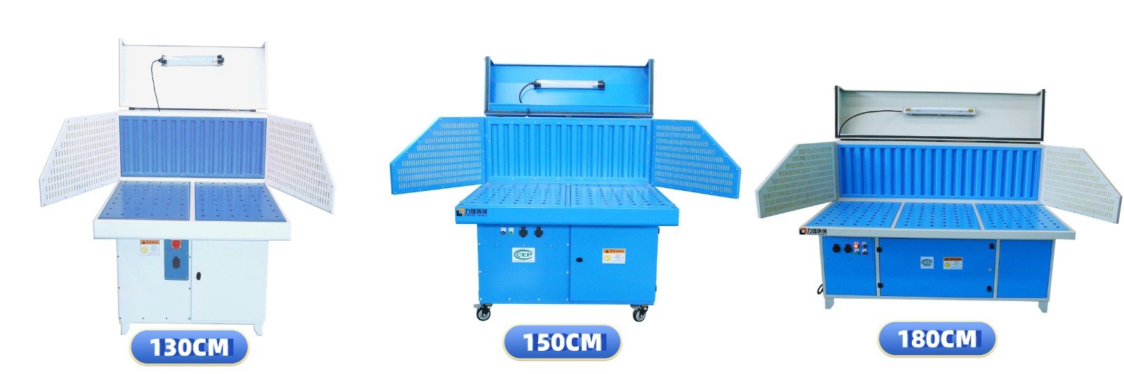 different size downdraft tables