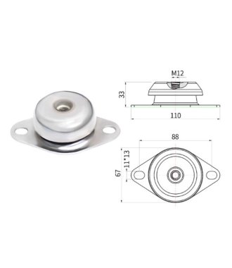 Bell -shaped rubber mount M12 70-200KG