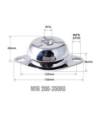 Bell -shaped rubber mount M16 400-900kg33190