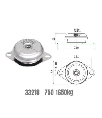 Bell -shaped rubber mount M20 750-1650KG