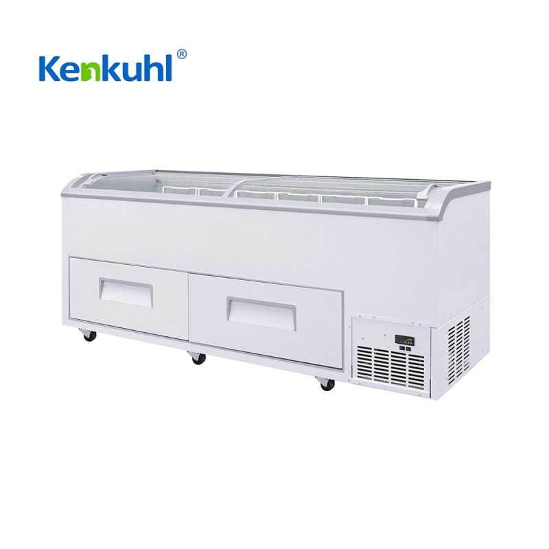 635L Glass Top Chest Freezer with drawer