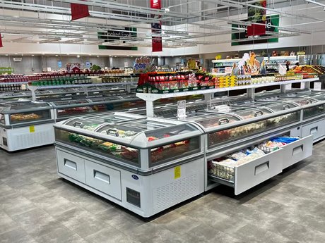 Transparent Island Freezer with Drawer Revolutionizes Retail Storage and Sales
