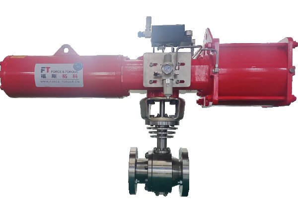 4" 300lb F316H pneumatic metal seated wear-resistant C-ball valve