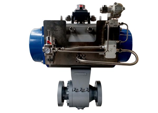Pneumatic propane dehydrogenation temperature variable metal seated wear-resistant shut-off ball valve