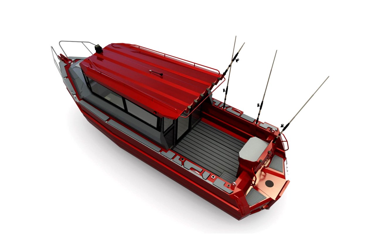 fishing boat with cabin