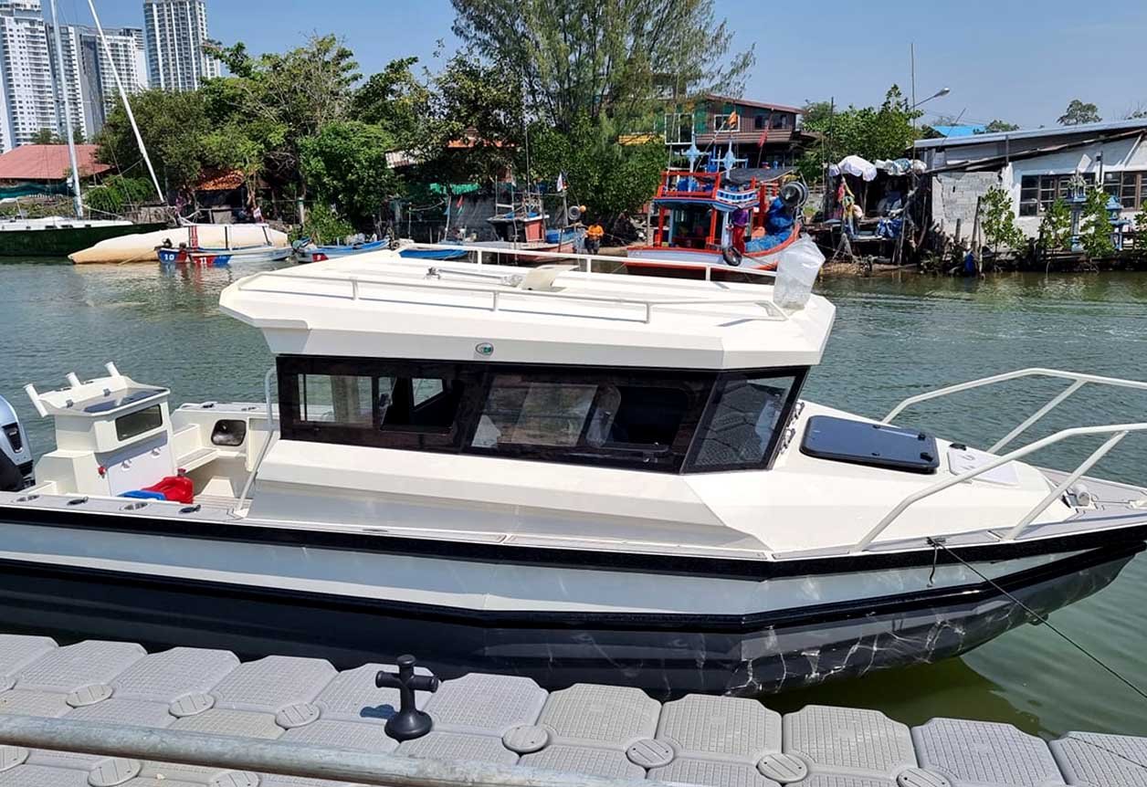 fishing boat with cabin