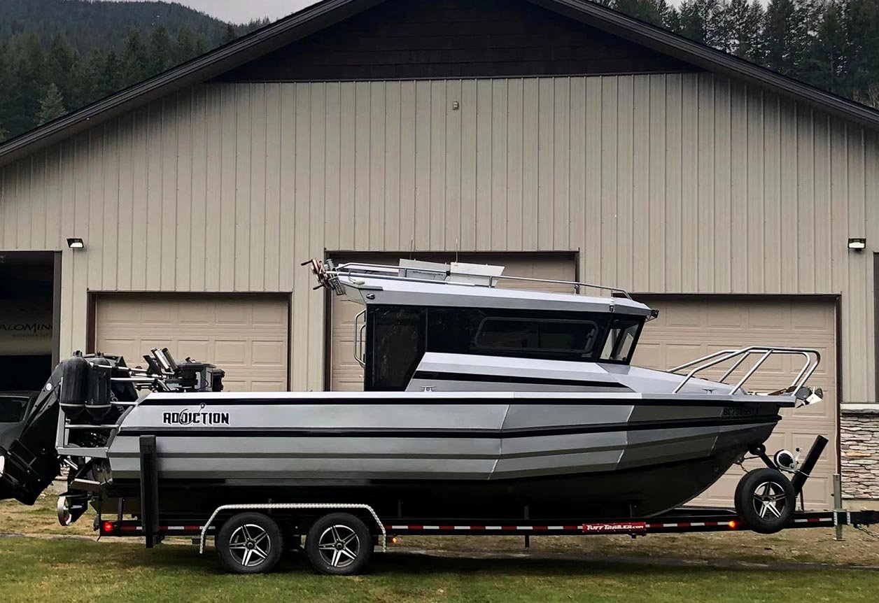 fishing boat with cabin