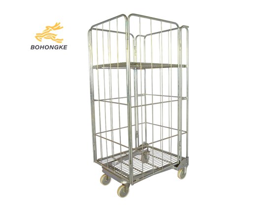 Efficient parcel handling trolley with wheels