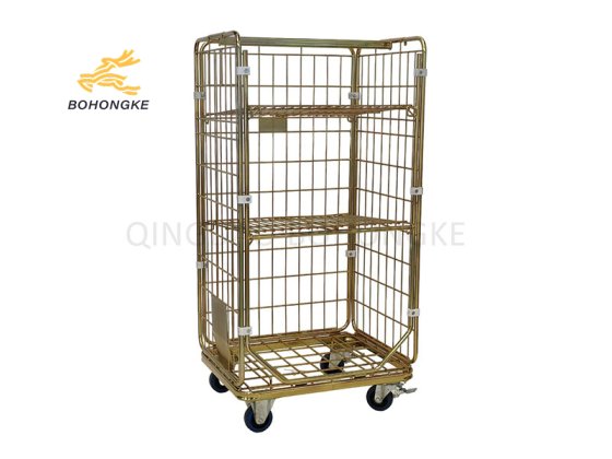 foldable laundry cage for commercial laundry plants