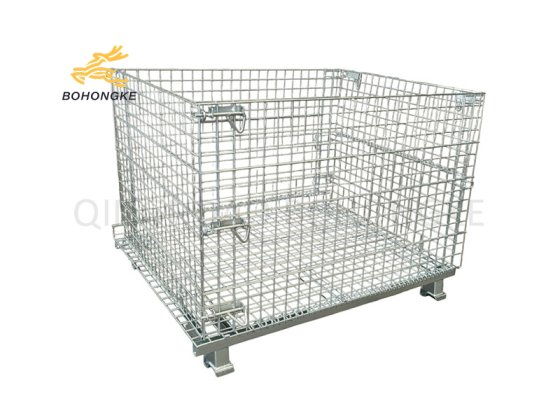 Collapsible mesh cage with front drop gate