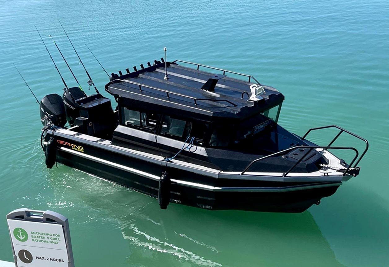 fishing boat with cabin