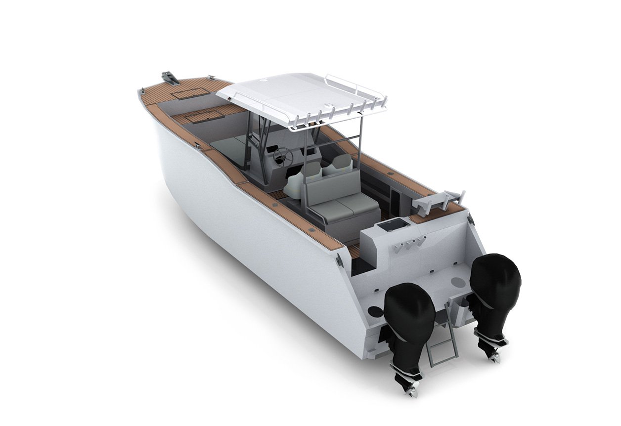 aluminum catamaran center console
