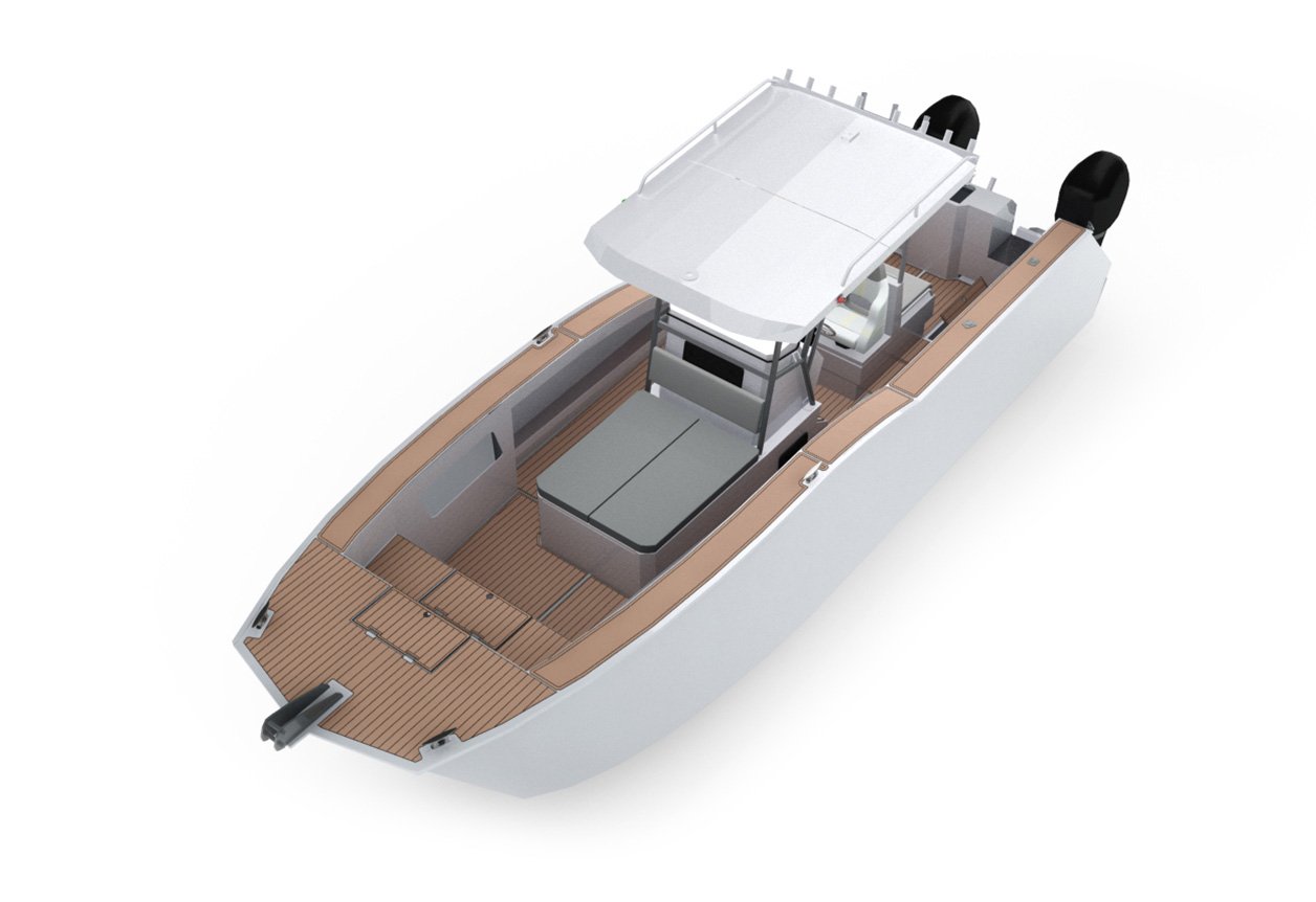 aluminum catamaran center console