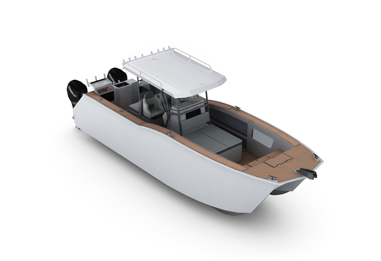 aluminum catamaran center console