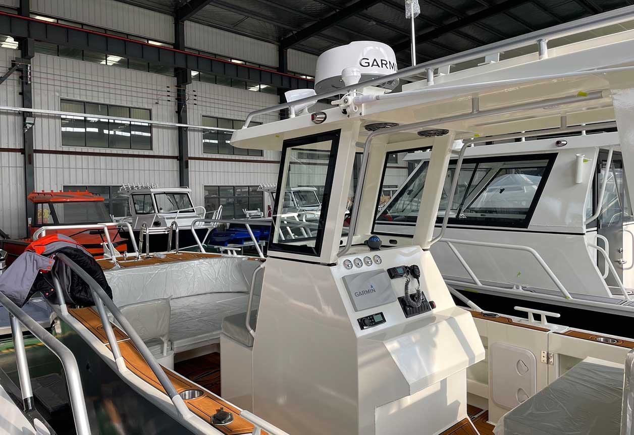 aluminum catamaran center console